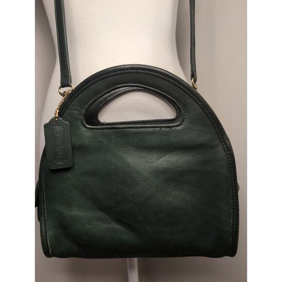 Coach VTG Carousel shoulder top handle bag 9942 Bottle Green leather US - Picture 2 of 15